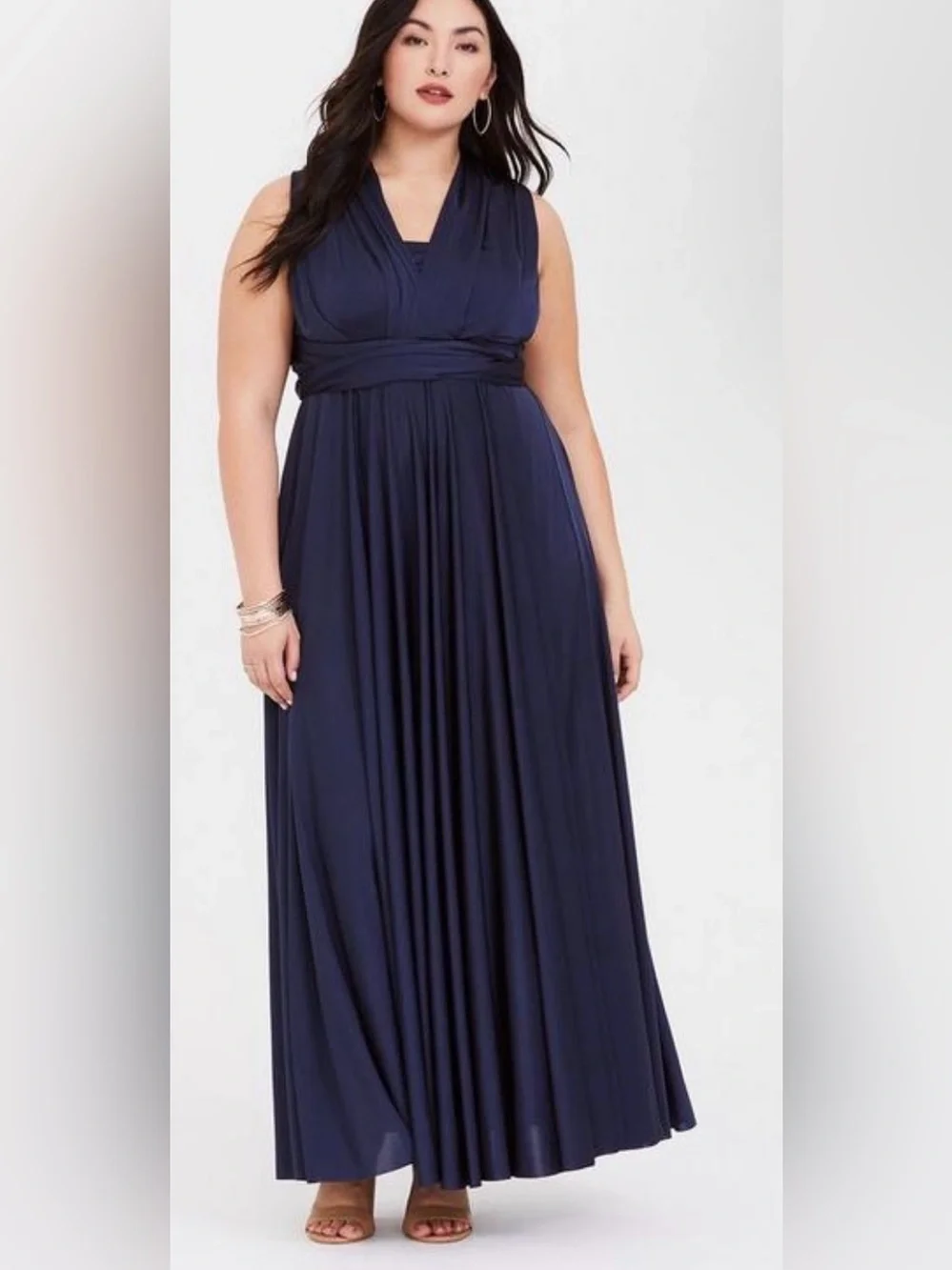 Special Occassion Navy Studio Knit Convertible Maxi Dress.